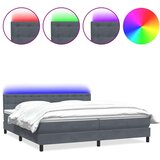 Box spring krevet s madracem tamnosivi 180x220 cm baršunasti | shoptok.hr
