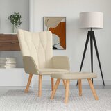  Stolica za opuštanje s osloncem za noge krem od tkanine | shoptok.hr