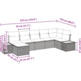 vidaXL Set od 7 dijelova vrsne garniture s jastučićima crni poli rattan | shoptok.hr