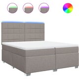  Krevet s oprugama i madracem smeđesivi 200x200 cm od tkanine | shoptok.hr
