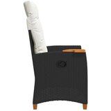  Fotelja za ležanje s pločom za čaj 62 x 64 x 112 cm poliratan - Crna i krem bijela | shoptok.hr
