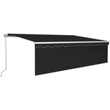 vidaXL Ročno zložljiva tenda s senčilom 5x3 m antracitna | Shoptok.si