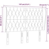  Uzglavlje s ušima tamnosivo 147x23x118/128 cm baršunasto | shoptok.hr