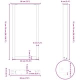  Noge za konzolni stol U-oblik 2 kom Bijele 38 x (72-73) cm Čelik | shoptok.hr