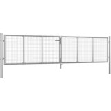 Vrtna vrata od pocinčanog čelika 400 x 75 cm srebrne boje | shoptok.hr