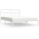Maison Chic Kovinski Posteljni okvir - Dvoposteljna postelja - Zakonska postelja z vzglavjem bel 183x213 cm, (21693019) Cene