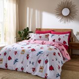 Their Nibs Bela/rožnata bombažna podaljšana posteljnina za zakonsko posteljo 230x220 cm Mon Coeur – | Shoptok.si