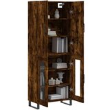 vidaXL Visoka komoda dimljen hrast 69,5x34x180 cm inženirski les | Shoptok.si