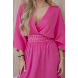 Kesi Włoski Muslin dress with embroidery at the waist pink | Shoptok.si