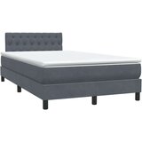 vidaXL Box Spring krevet s madracem tamno sivi 120x220 cm baršun | shoptok.hr