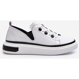 S. BARSKI White Leather Women's Lacquered Sneakers D&A LR535 | shoptok.hr