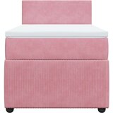 vidaXL Box spring postelja z vzmetnico roza 90x190 cm žamet | Shoptok.si