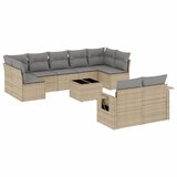  10-dijelni set vrtnih sofa s jastucima bež od poliratana | shoptok.hr