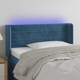 vidaXL LED posteljno vzglavje temno modro 83x16x78/88 cm žamet Cene