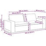 SOFA Kavč 2 pcs Črna Splošne dimenzije: 222 x 80 x 82 cm (Š x G x V), (5000143254) | Shoptok.si