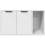 vidaXL Omara za mačje stranišče bela 80x50x45 cm inženirski les | Shoptok.si