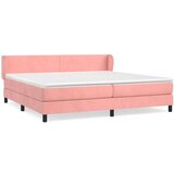  Box spring postelja z vzmetnico roza 200x200 cm žamet, (20791422) | Shoptok.si