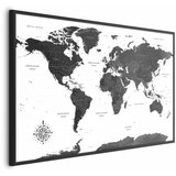  Plakat - Monochromatic Map 60x40 Crni okvir | shoptok.hr