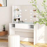 vidaXL Toaletna mizica z LED lučkami 100x40x135 cm MDF Cene