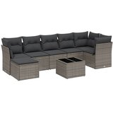  8-dijelni set vrtnih sofa od poliratana s jastucima svjetlosivi | shoptok.hr