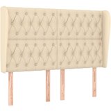 Maison Chic Vzglavna omarica - Nočna omarica - Posteljna omarica z ušesi krem 147x23x118/128 cm blago, (21708447) Cene
