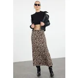 Trendyol Multicolored Leopard Animal Patterned Maxi Length Woven Skirt