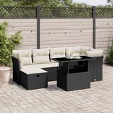 vidaXL 7-dijelni set vrtnih sofa od poliratana s jastucima crni | shoptok.hr