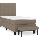  s oprugama i madracem smeđesivi 90x200 cm od tkanine | shoptok.hr