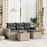 Maison Chic Seti vrtnega pohištva - Vrtna garnitura - Vrtni pohištvo set 5-delna z blazinami siv poli ratan, (21816491) | Shoptok.si