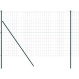 vidaXL Evropska ograja z 7 stebri 1.6x10 m cinkana jeklena zelena | Shoptok.si