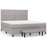  The Living Store Box spring postelja z vzmetnico svetlo siva 160x200 cm žamet - Box Spring Postelja, (21454020) | Shoptok.si