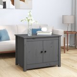 The Living Store Klubska mizica siva 71x49x55 cm trdna borovina - Klubska Mizica, (21437537) | Shoptok.si