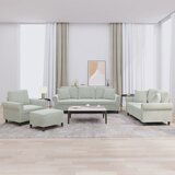 vidaXL 4-dijelni set sofa s jastucima svjetlosivi baršunasti | shoptok.hr
