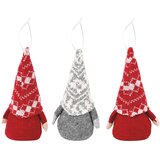  Set sjedećih patuljaka 3 kom. Crvena i siva 10 x 18 cm | shoptok.hr