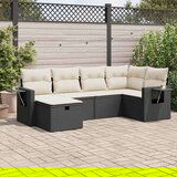 vidaXL 6-dijelni set vrtnih sofa s jastucima crni od poliratana | shoptok.hr