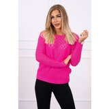 Kesi Openwork sweater pink neon Cene