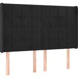 vidaXL Krevet box spring s madracem LED crni 140x190 cm baršun | shoptok.hr