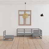  The Living Store Vrtna sedežna garnitura 5-delna siva trdna borovina - Vrtna Sedežna Garnitura, (21479469) | Shoptok.si
