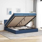  Otomanski krevet s madracem i LED plavi 180x200cm od tkanine | shoptok.hr