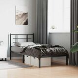  Metalni okvir za krevet s uzglavljem crni 90x200 cm | shoptok.hr