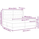  s opruga kutije Svijetlo siva 200 x 200 cm Baršun | shoptok.hr