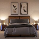  Noćni ormarići s LED svjetlima 2 kom boja smeđeg hrasta | Eponuda.com