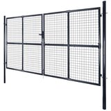 vidaXL mrežasta vrtna vrata od pocinčanog čelika 289 x 150 cm siva | shoptok.hr