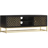 The Living Store TV omarica črna in zlata 120x30x40 cm trden mangov les - TV Omarica, (21376405) Cene