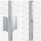 vidaXL Stebri ograje 10 kosov U-kanal 160 cm pocinkano jeklo, Heksagonalna ograja 1.6x10 m pocinkano jeklo | Shoptok.si