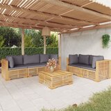 Maison Chic Seti vrtnega pohištva - Vrtna garnitura - Vrtni pohištvo set 6-delna z blazinami trdna tikovina, (21808377) | Shoptok.si