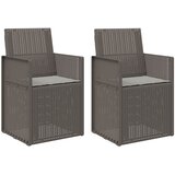  Vrtne stolice za blagovanje 2 pcs Svjetlosiva PP - Svjetlosiva s jastučićem za sjedenje | shoptok.hr