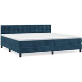  Krevet s oprugama i madracem tamnoplavi 200x200 cm baršunasti | shoptok.hr