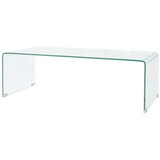 vidaXL stolić za kavu od kaljenog stakla 98 x 45 x 30 cm prozirni Cijene