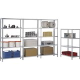 eurokraft pro Skladiščni privijačeni regal, pocinkan, srednje težak, višina regala 3000 mm, širina police 1000 mm, globina 800 mm, priključni regal | Shoptok.si